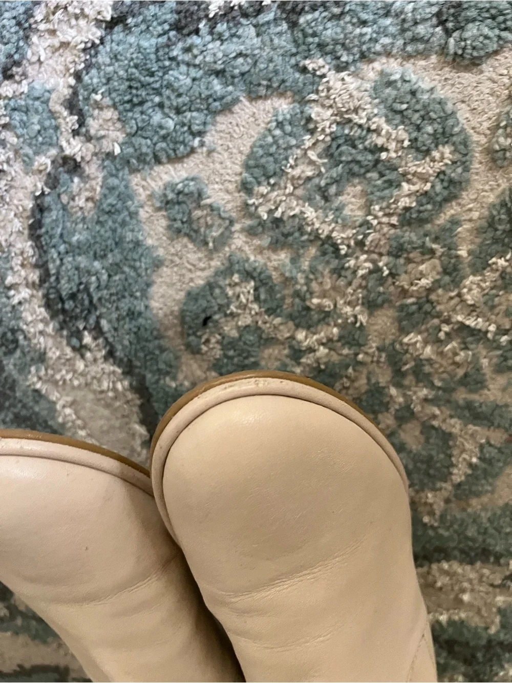 Stuart Weitzman Tall Beige Over-the-Knee Leather Boots - Picture 7 of 9